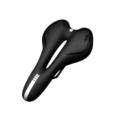 1 unidad de GEL de bicicleta reflectante que absorbe los golpes sillín hueco bicicleta de montaña tela de PVC superficie suave relleno de sílice MTB a