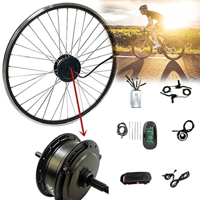 Amick Kit de conversión de Bicicleta eléctrica de 36V/48V y 500W, Rueda Trasera de 20", 24", 26", 27,5", 29", 700C, Motor de Cubo sin escobillas, Kit 