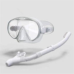 Máscara De Buceo Máscara Libre De Buceo Juego De Tubos De Buceo Profundo Equipo De Snorkel Gafas Máscara Máscara De Snorkel De Cara Completa (Blanco) precio