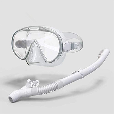 Máscara De Buceo Máscara Libre De Buceo Juego De Tubos De Buceo Profundo Equipo De Snorkel Gafas Máscara Máscara De Snorkel De Cara Completa (Blanco)