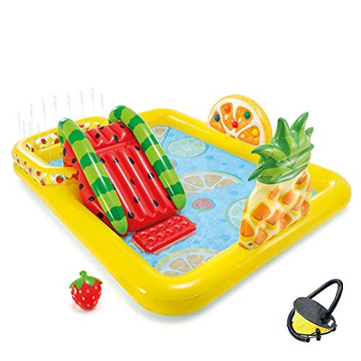 LGESR Piscina Inflable para niños Tobogán Inflable de PVC para Piscina sobre el Suelo Tobogán de Agua Inflable portátil Splash Backyard Kids Play Pisc
