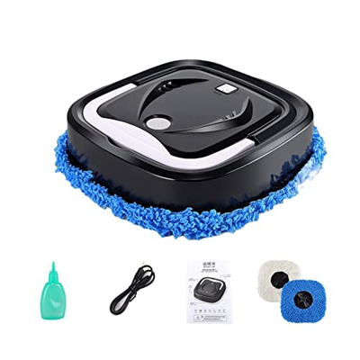 Warmzfh Robot inteligente Partes de aspirador Rotary Mopping Machine Humidifying Spray seco húmedo barrido USB carga barredora Robot-Negro