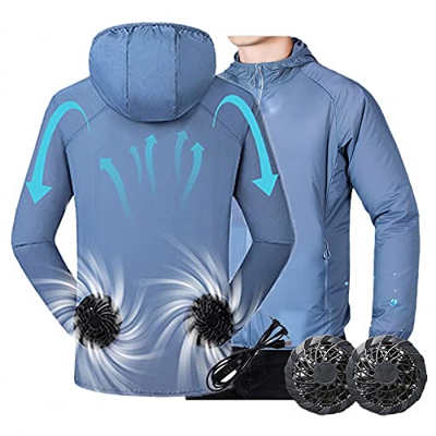 MAOTN Ropa de Trabajo de Aire Acondicionado Verano,Ropa Ventilador protección Solar al Aire Libre, Chaqueta de enfriamiento para Hombres y Mujeres-Ban