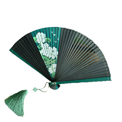 ERTUO Ventilador Plegable de Mano Ventilador Plegable de bambú Chino con Borla Decoración de Pared Regalo Regalo de Fiesta de Boda Loto Blanco en oferta