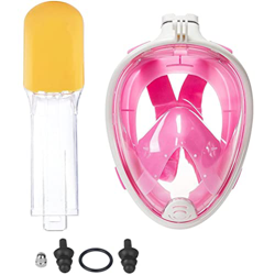 Snorkelling Mesk,Snorkel Mesk Full Face,Snorkel Facepiece Diving Face Visor for Man Woman Adult S/M Pink precio