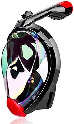 Samnuerly Máscaras de Buceo Buceo Snorkel Plegable 180 Vista panorámica Respiración Libre Cara Completa Snorkel con Traje de Adulto