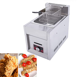 Niczu Freidora de Gas Comercial de Acero Inoxidable, Freidora de un Solo Cilindro de 10 litros Pollo Frito Papas Fritas con Cesta para Restaurante Hog características