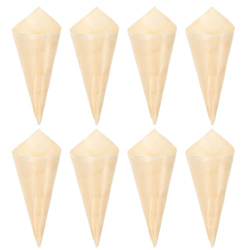 Zerodeko 50 Unids Helado Cono de Conos Degradables Conos de Caramelo de Madera Fritos Desechables con El Cono de Palomitas de Maíz de Los Bocadillos d en oferta
