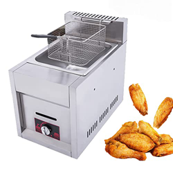 Niczu Freidora a Gas para Restaurante Comercial Cocina Casera, 10 litros de Acero Inoxidable Cilindro Único Freidora Profunda Pollo Frito Papas Fritas características