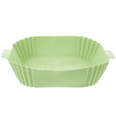 Luxshiny Reemplazo de Olla de Silicona para Freidora de Aire 9. Cesta para Hornear de Freidora de Aire Reutilizable de 43 Pulgadas Tazón Cuadrado de S