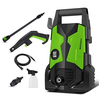 TOPZONE Lavadora a presión 1700W, MAX.135Bar, 450L/H Lavadora a presión eléctrica con Boquilla giratoria, máquina de Limpieza portátil para Autos/Vall