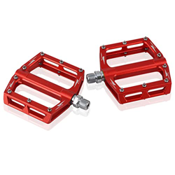 Guangcailun Paquete de 2 pedales planos para bicicleta Pedal de ciclismo Diseño hueco Reemplazo de piezas Inicio, Rojo en oferta