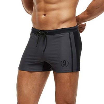 Arcweg Bañadores de Natación Traje de Baño Corto para Hombres Calzoncillos Secado Rápido Elástica Deportes Acuáticos (EU)L Gris