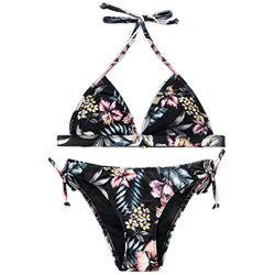 Nogigit Bikinis Mujer 2022, Bikini Brasileño Deportivo Push Up Retro Empuja hacia Arriba Dos Piezas Acolchadas Lunares/Rayas/Cristal Impresa Ropa de P en oferta