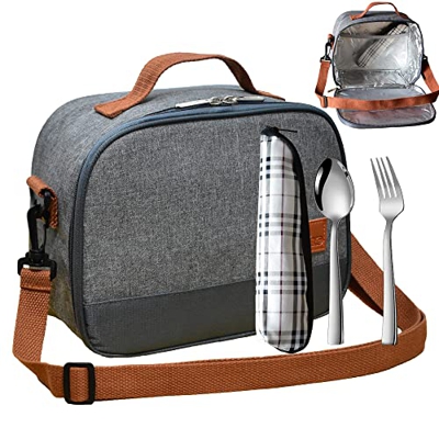 LUNALING Bolsas Térmicas Porta Alimentos. Bolsas Aislamiento de Fiambrera para camping / trabajo / escuela. Una pequeña bolsa de almuerzo adecuada par