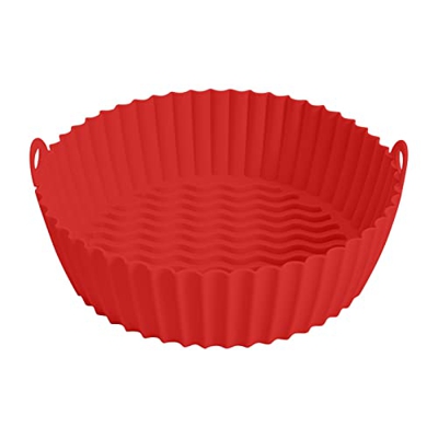 Revestimientos redondos de silicona para freidora de aire, accesorios reutilizables para cesta de freidora de aire, reemplazo de revestimientos de per