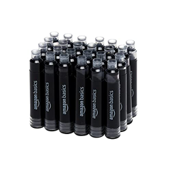 Amazon Basics - Cartuchos de tinta para pluma estilográfica recargable, negro, 24 unidades características