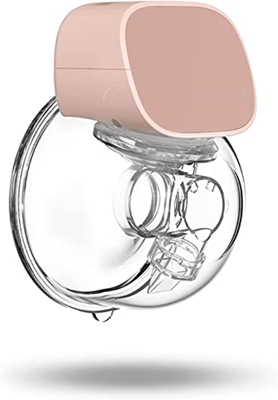 Wearable Breast Pump Hands Free 25mm Flange , Electric Portable Wireless Breast Milk Pump, 2 Mode & 9 Levels, Quiet Rose