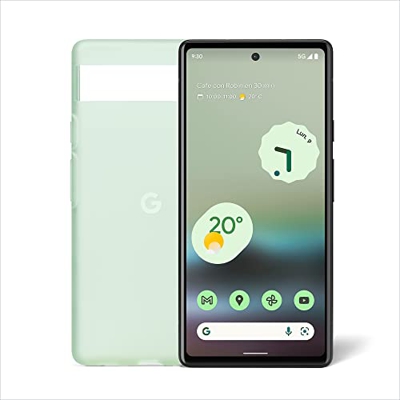 Google Pixel 6a: Smartphone 5G Android Libre con cámara de 12 megapíxeles y batería de 24 Horas de duración, de Color Tiza + Funda Protectora Color Ja