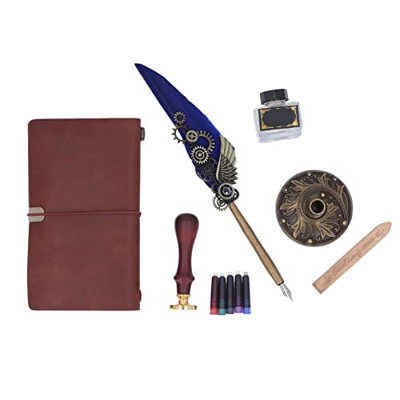 Pluma estilográfica, pluma estilográfica texturizada grabada en metal para regalo de cumpleaños Azul real