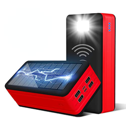 Giural Cargador Solar Portátil 50000Mah, Banco De Energía Solar, Power Bank Solar Carga Rápida 4 Puertos De Salida con LED Linterna Cargador Rápido ​C características