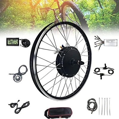 Kit de conversión de Bicicleta eléctrica Kit de Bicicleta eléctrica E-bike Buje de Motor sin escobillas Rueda Delantera 20"24"26"27.5"28"29"700C con T