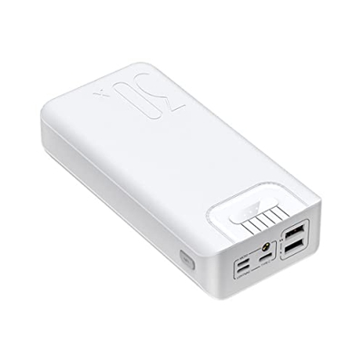 Giural Powerbank 30000Mah - Cargador Portátil con Salida 2A - Batería Externa De Bolsillo para ​Batería De iPhone, Android Telefónicas ​Y Más,Blanco