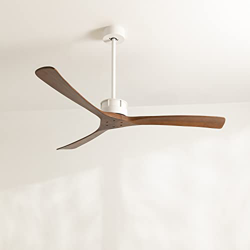 CREATE / WIND LARGE DC / Ventilador de techo Blanco y Aspas Madera Oscura / 6 velocidades, Silencioso , Programable, dos alturas precio