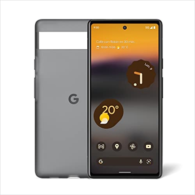 Google Pixel 6a: Smartphone 5G Android Libre con cámara de 12 megapíxeles y batería de 24 Horas de duración, de Color Carbón + Funda Protectora Color 