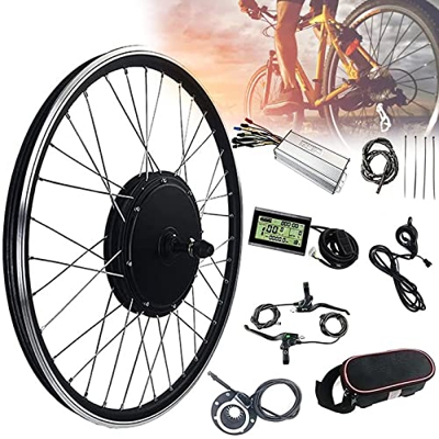 YILEFU Kit Bicicleta Electrica Electric Bike Conversion Kit 48V Buje de Motor Sin Escobillas 20" 24" 26" 27.5" 28" 29" 700C Rueda Delantera con Trolad