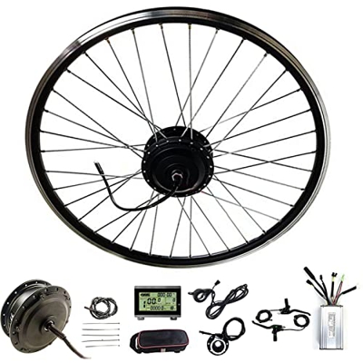Amick Kit de conversión de Bicicleta eléctrica 36V 500W Rueda Delantera/Trasera Kit de conversión de Bicicleta eléctrica con Controlador de Pantalla K