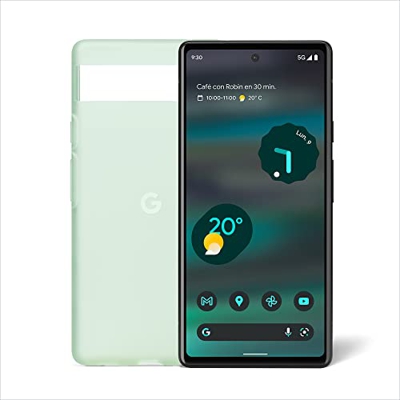Google Pixel 6a: Smartphone 5G Android Libre con cámara de 12 megapíxeles y batería de 24 Horas de duración, de Color Salvia + Funda Protectora Color 