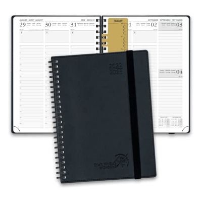 POPRUN Agenda 2022 2023 Semana Vista Vertical - Agenda Escolar 2022-2023 Semanal 16 Meses (Sep’22-Dic’23) con Tapa Blanda en Cuero Vegano y Papel Cert