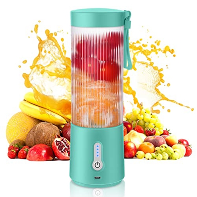 Batidora portátil de 4000 mAh recargable 450 ml batidora batidora batidora de batidoras con 6 cuchillas para el hogar, batidora de mano, deportes gimn