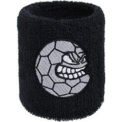 Muñequera para el sudor con bordado de balonmano y tejido de rizo absorbente, color negro en oferta