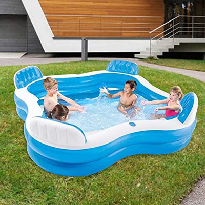 LGESR Piscina Hinchable para Niños Piscina Hinchable para Niños Centro de Juegos Piscina Jardín para Niños con Juguetes y Tobogán Piscina Piscinas Hin