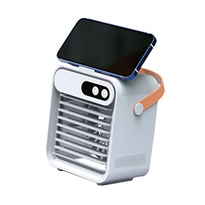 SouiWuzi Mini Enfriador de Aire 4000mAh USB Humidificador Recargable Unidad de Aire Acondicionado Ventilador de enfriamiento Blanco, Ventilador de Air