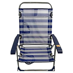 Acan Tradineur - Tumbona Plegable Playa Piscina Posiciones Regulables - Fabricado en Aluminio - Color Azul y Blanco - 79 x 60 x 61 cm precio