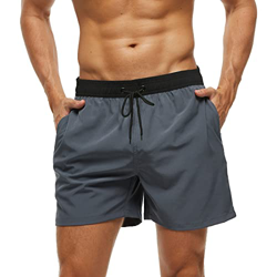 YloveM Bañador para Hombre Deportivos Pantalones Cortos Elásticos Bolsillos con Cremallera y Forro de Malla Pantalones Cortos para Correr Surf Gimnasi en oferta