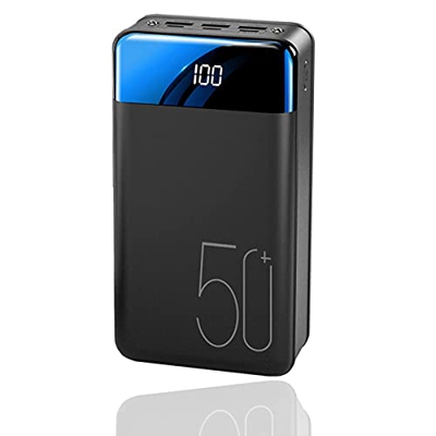 Giural Cargador Portatil 50000Mah Batería Externa Power Bank, con Entradas Tipo C & Mirco USB & Lightning, Carga Rápida con 3 Salidas USB para Activid