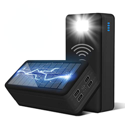 Giural Cargador Solar Portátil 50000Mah, Banco De Energía Solar, Power Bank Solar Carga Rápida 4 Puertos De Salida con LED Linterna Cargador Rápido ​C precio