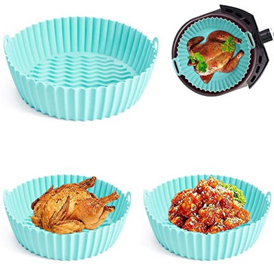 Olla de Silicona para Freidora de Aire, Silicona Freidora Aire Reutilizables, Freidora De Aire De Silicona, para pasteles de microondas, accesorios pa