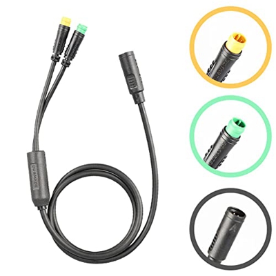 Oniissy Arnés de cableado de cable 1T2 para Bafang BBS01 BBS02 BBSHD Mid Drive Motor Display freno pulgar acelerador conector impermeable 32 pulgadas