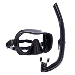Gafas de Buceo Juego de dos piezas de esnórquel Gafas de buceo HD impermeables y antivaho Gafas de buceo de marco grande de esnórquel húmedo Gafas de  en oferta