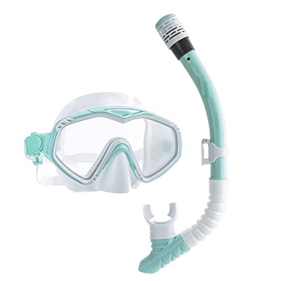 Gafas de Buceo Conjunto de esnórquel seco Equipo de buceo de dos piezas for esnórquel Esnórquel seco completo Máscara de buceo de marco grande de una 