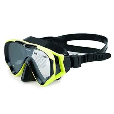 Gafas de Buceo Máscara de esnórquel Máscara de silicona sellada a prueba de agua Lente única Lente de vidrio Gafas de natación for niños Lente de vidr
