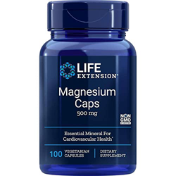 Life Extension, Magnesium Caps, 500mg, 100 Cápsulas veganas, Probado en Laboratorio, Sin Gluten, Vegetariano, Sin Soja, No GMO características