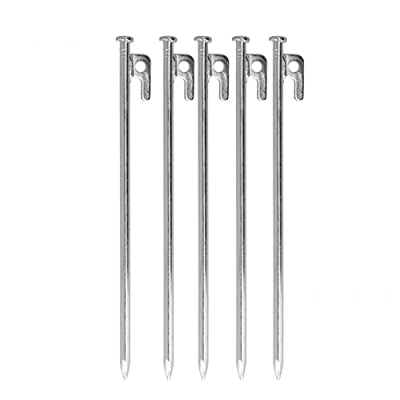 NIKOU, 5 uds, Clavos para Tienda de campaña, Clavos de Acero Gruesos y Largos de 30cm, adecuados para Exteriores, Patio, Playa, Suministros para Acamp