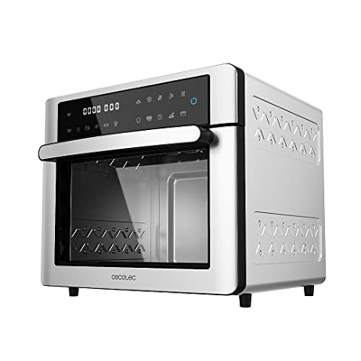 Cecotec Horno Freidora de Aire Caliente Bake&Fry Touch. 14-25-30 Litros, Convección, Pantalla Táctil (30 L, Acero)