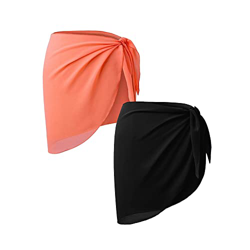 2 Piezas Pareo Playa para Mujer, Negro Blanco Media Pareo Playa de Traje de Baño de Gasa para Damas,Playa para Bikini Bañador Pareo Bufanda Wrap Saron en oferta